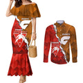 Personalised Giants And Swans Football Couples Matching Mermaid Dress and Long Sleeve Button Shirt Dynamic Style
