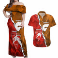 Personalised Giants And Swans Football Couples Matching Off Shoulder Maxi Dress and Hawaiian Shirt Dynamic Style