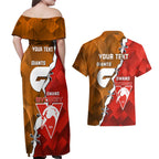 Personalised Giants And Swans Football Couples Matching Off Shoulder Maxi Dress and Hawaiian Shirt Dynamic Style