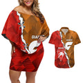 Personalised Giants And Swans Football Couples Matching Off Shoulder Short Dress and Hawaiian Shirt Dynamic Style
