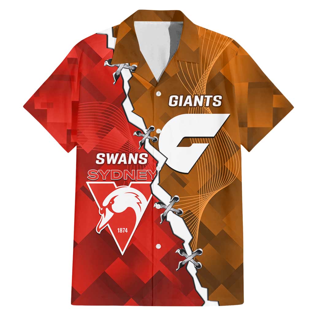 Personalised Giants And Swans Football Family Matching Mermaid Dress and Hawaiian Shirt Dynamic Style