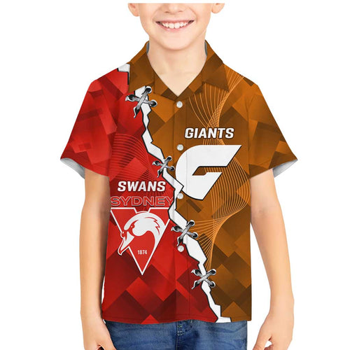 Personalised Giants And Swans Football Family Matching Mermaid Dress and Hawaiian Shirt Dynamic Style