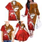 Personalised Giants And Swans Football Family Matching Off The Shoulder Long Sleeve Dress and Hawaiian Shirt Dynamic Style