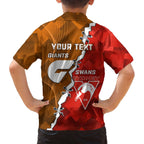 Personalised Giants And Swans Football Family Matching Off The Shoulder Long Sleeve Dress and Hawaiian Shirt Dynamic Style