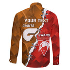 Personalised Giants And Swans Football Family Matching Off Shoulder Short Dress and Hawaiian Shirt Dynamic Style