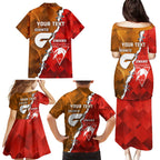 Personalised Giants And Swans Football Family Matching Puletasi and Hawaiian Shirt Dynamic Style