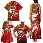 Personalised Giants And Swans Football Family Matching Tank Maxi Dress and Hawaiian Shirt Dynamic Style