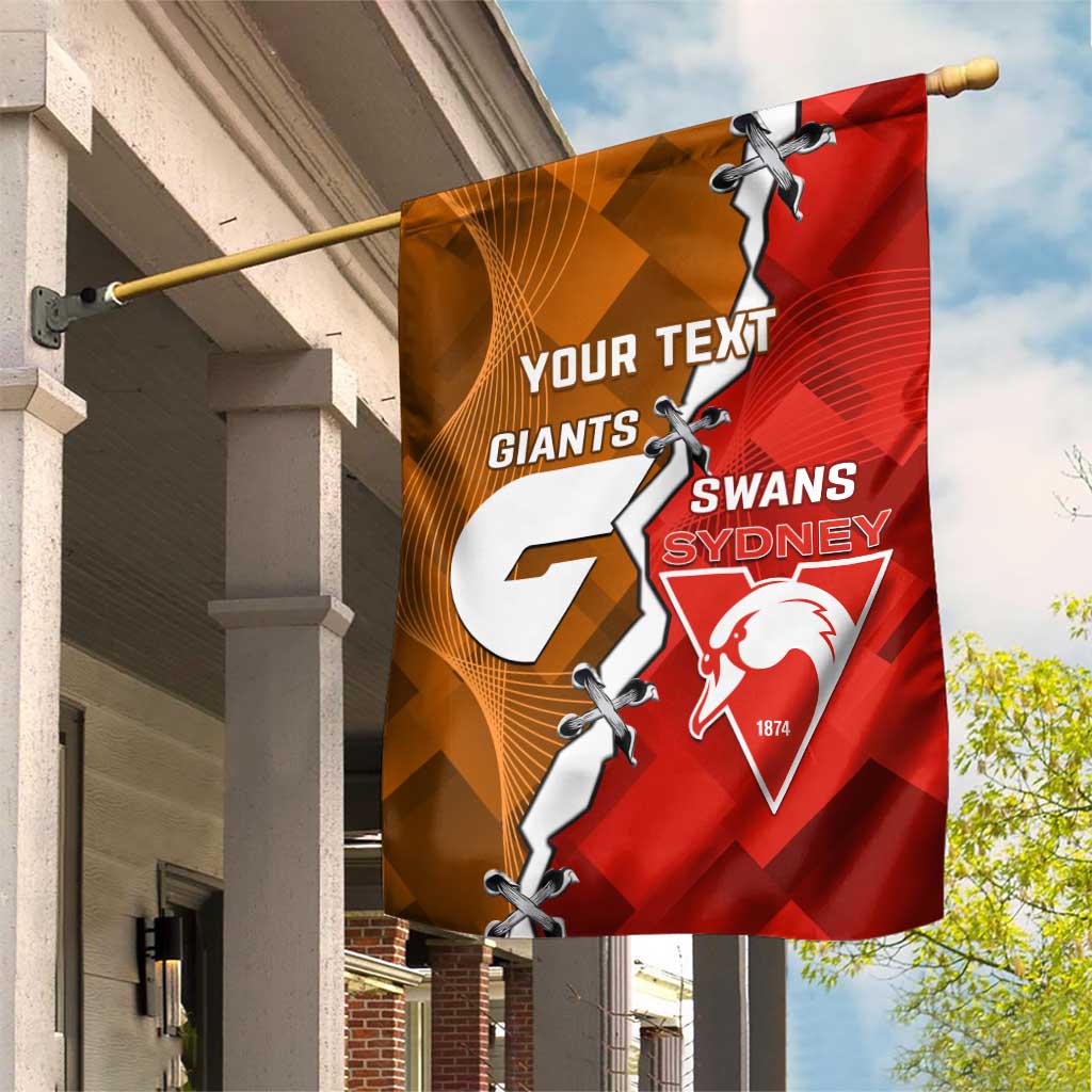 Personalised Giants And Swans Football Garden Flag Dynamic Style