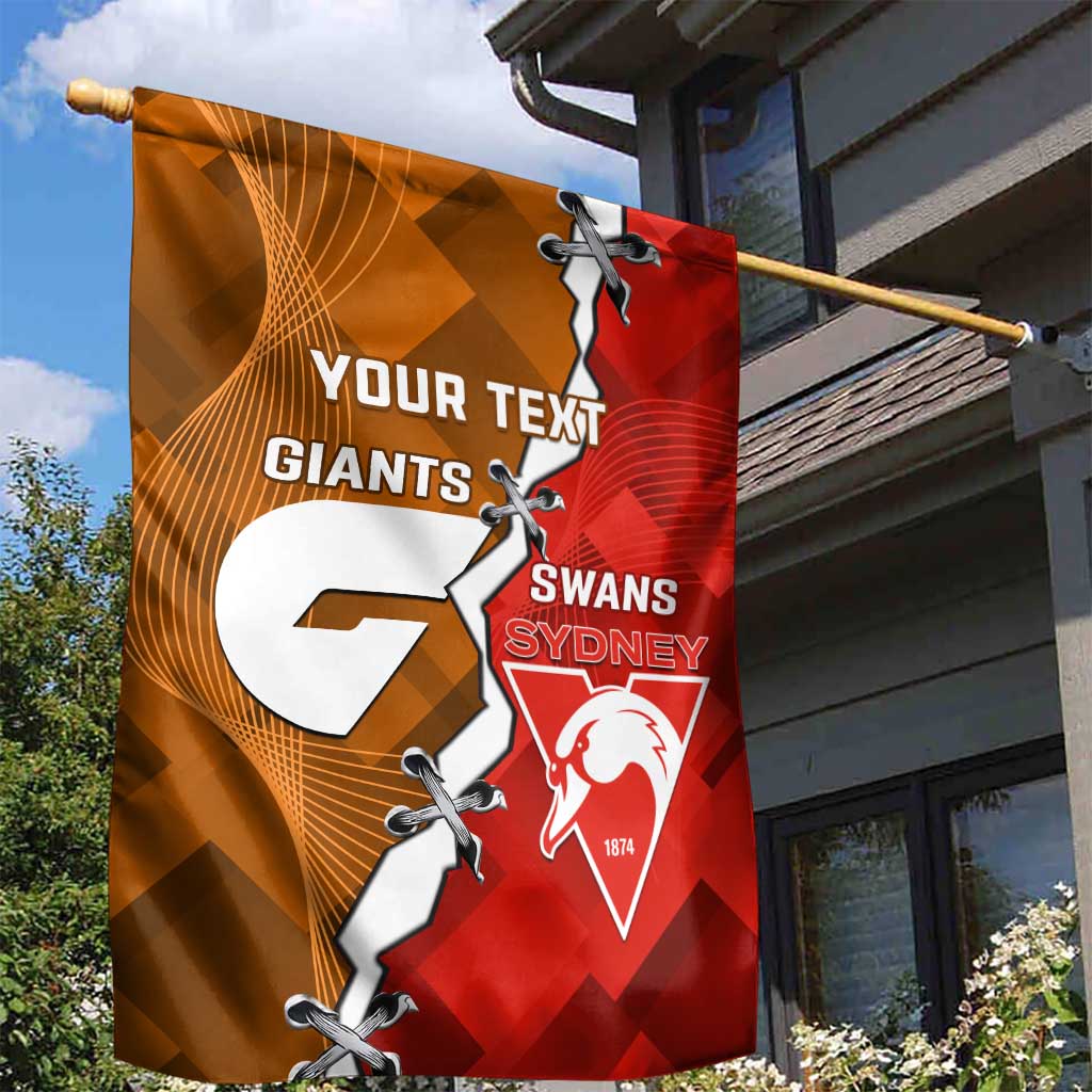 Personalised Giants And Swans Football Garden Flag Dynamic Style