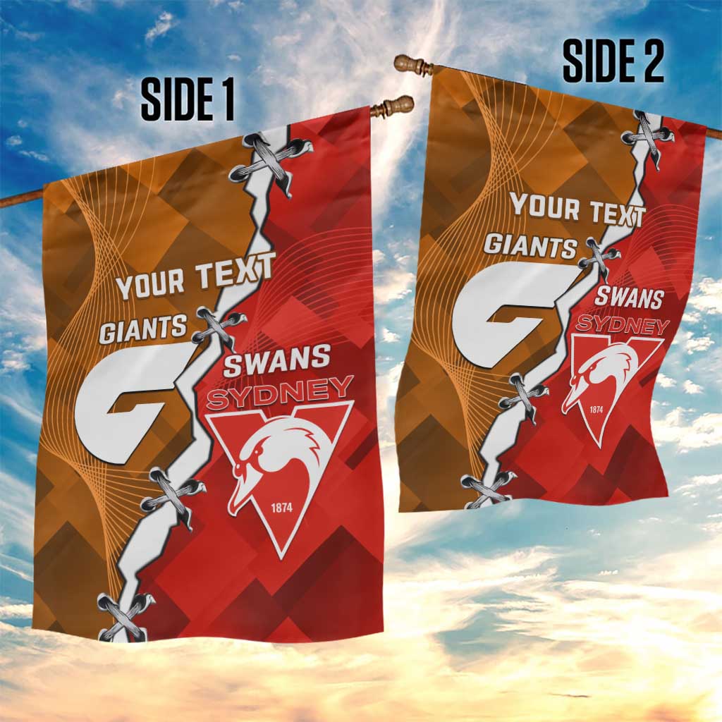 Personalised Giants And Swans Football Garden Flag Dynamic Style