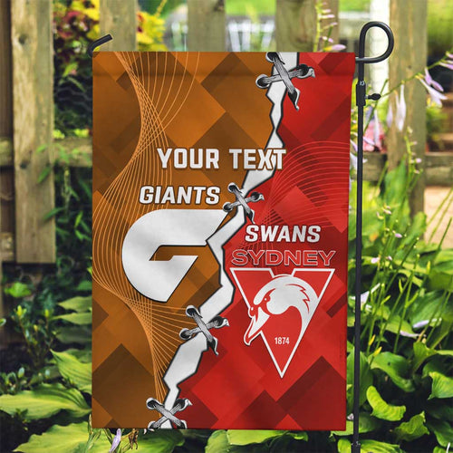 Personalised Giants And Swans Football Garden Flag Dynamic Style