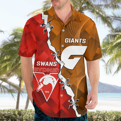Personalised Giants And Swans Football Hawaiian Shirt Dynamic Style