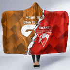 Personalised Giants And Swans Football Hooded Blanket Dynamic Style