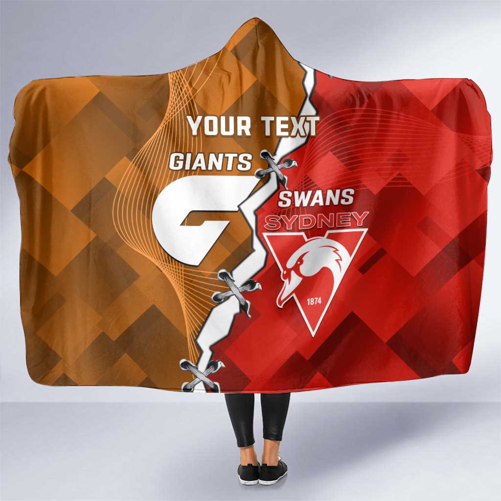 Personalised Giants And Swans Football Hooded Blanket Dynamic Style