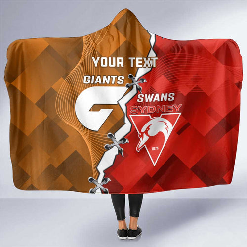 Personalised Giants And Swans Football Hooded Blanket Dynamic Style