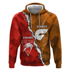 Personalised Giants And Swans Football Hoodie Dynamic Style