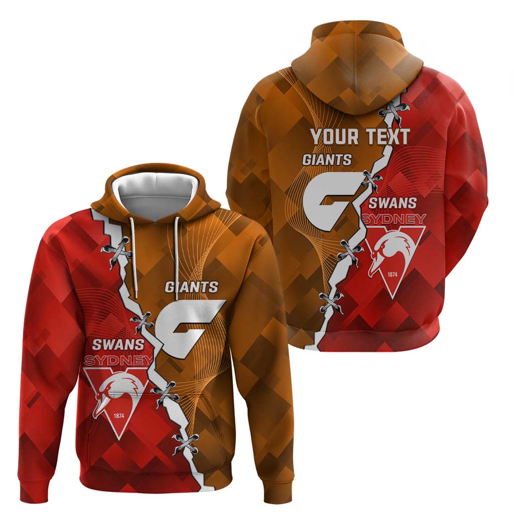 Personalised Giants And Swans Football Hoodie Dynamic Style