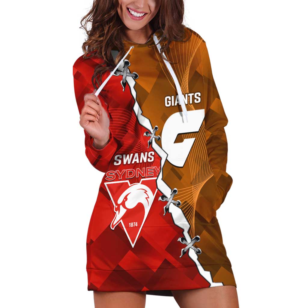 Personalised Giants And Swans Football Hoodie Dress Dynamic Style