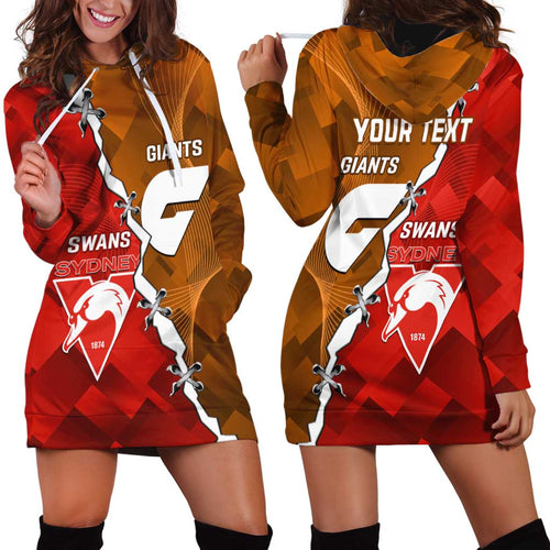 Personalised Giants And Swans Football Hoodie Dress Dynamic Style