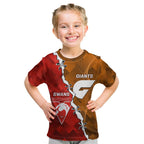 Personalised Giants And Swans Football Kid T Shirt Dynamic Style