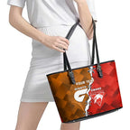 Personalised Giants And Swans Football Leather Tote Bag Dynamic Style