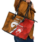 Personalised Giants And Swans Football Leather Tote Bag Dynamic Style