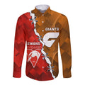 Personalised Giants And Swans Football Long Sleeve Button Shirt Dynamic Style