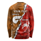 Personalised Giants And Swans Football Long Sleeve Shirt Dynamic Style