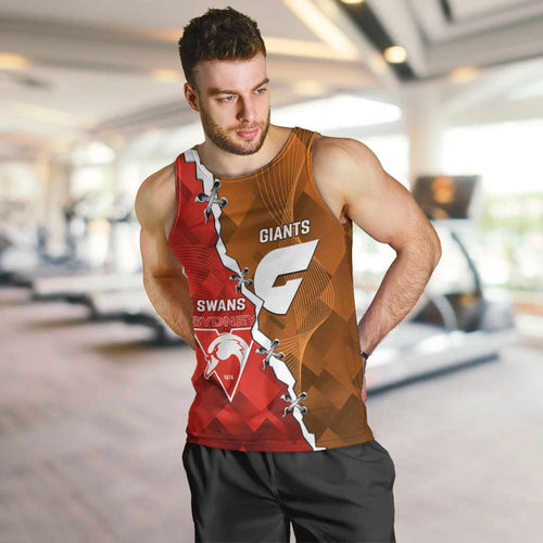 Personalised Giants And Swans Football Men Tank Top Dynamic Style