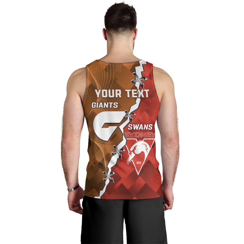 Personalised Giants And Swans Football Men Tank Top Dynamic Style