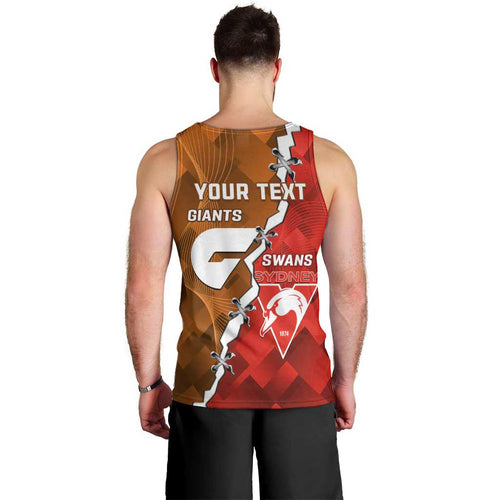 Personalised Giants And Swans Football Men Tank Top Dynamic Style