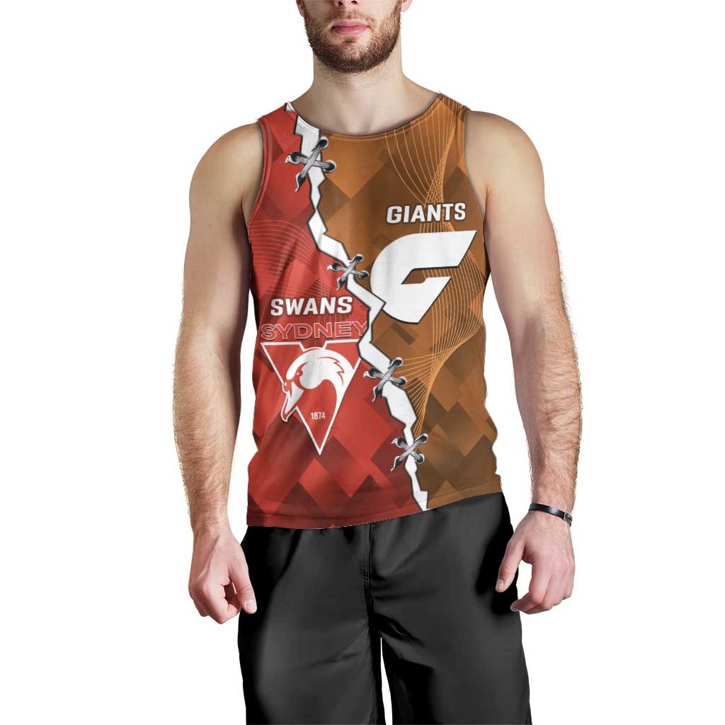 Personalised Giants And Swans Football Men Tank Top Dynamic Style