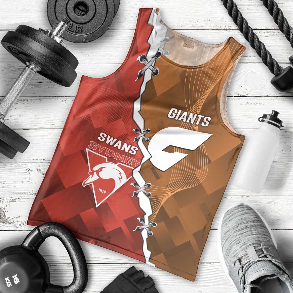 Personalised Giants And Swans Football Men Tank Top Dynamic Style
