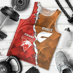 Personalised Giants And Swans Football Men Tank Top Dynamic Style