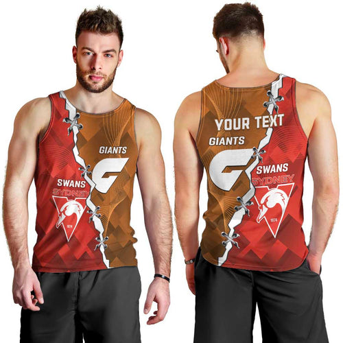 Personalised Giants And Swans Football Men Tank Top Dynamic Style