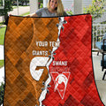Personalised Giants And Swans Football Quilt Dynamic Style