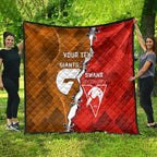 Personalised Giants And Swans Football Quilt Dynamic Style