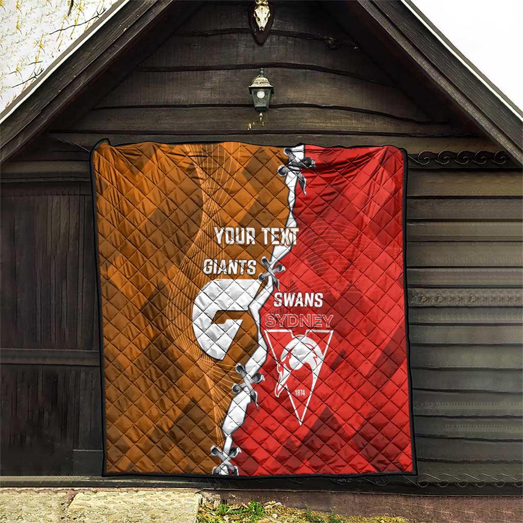 Personalised Giants And Swans Football Quilt Dynamic Style
