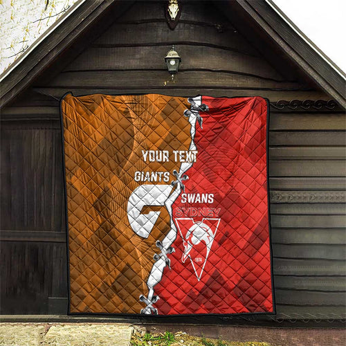 Personalised Giants And Swans Football Quilt Dynamic Style