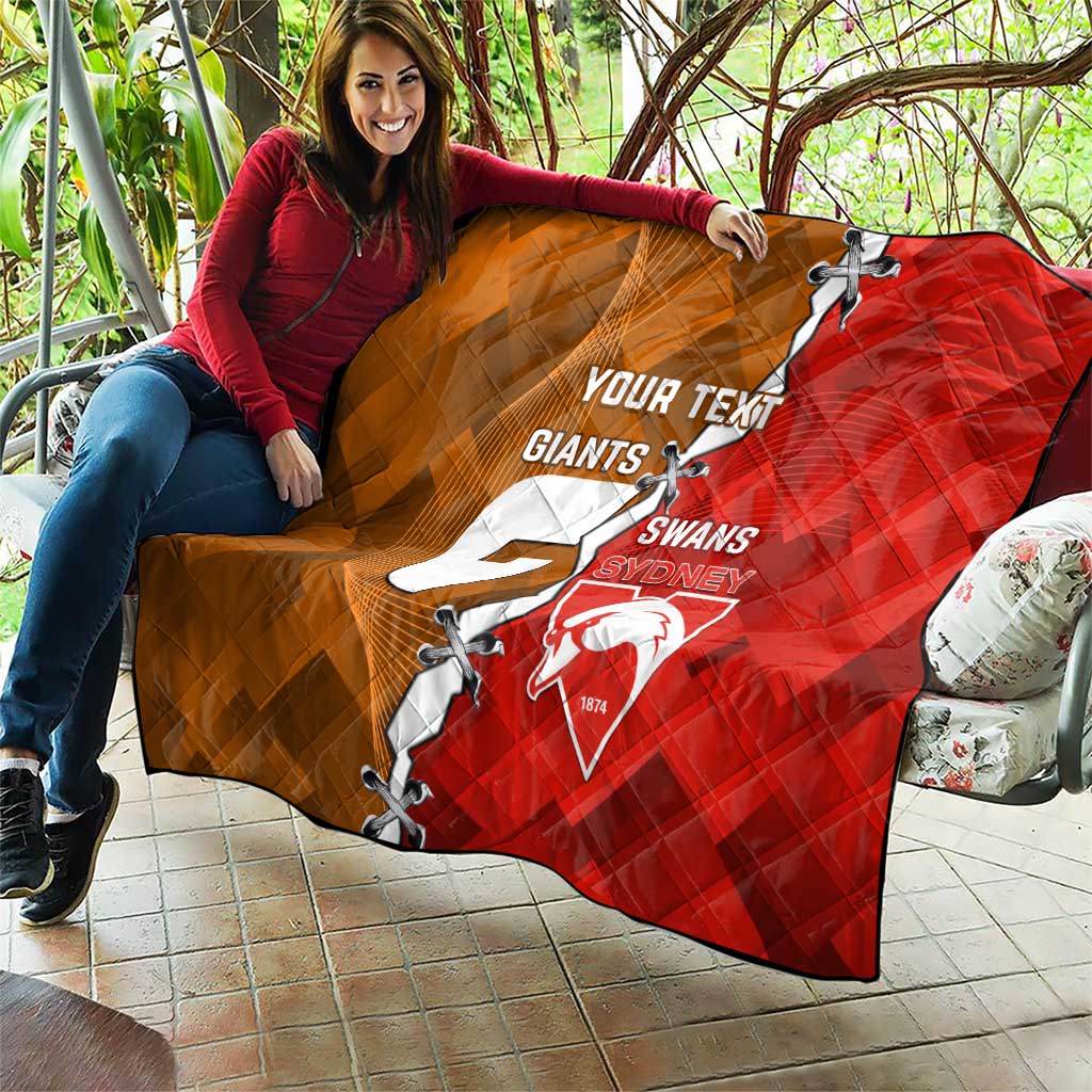 Personalised Giants And Swans Football Quilt Dynamic Style