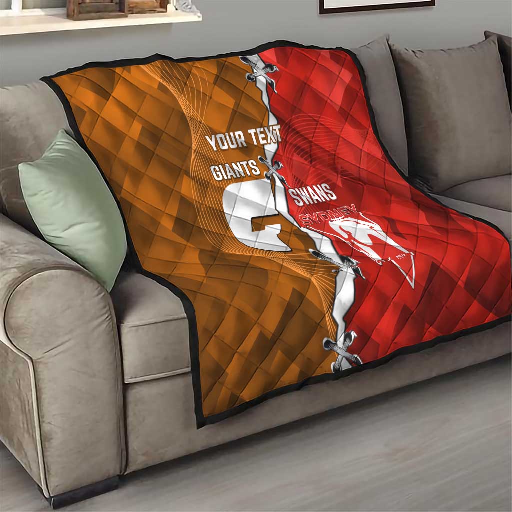 Personalised Giants And Swans Football Quilt Dynamic Style