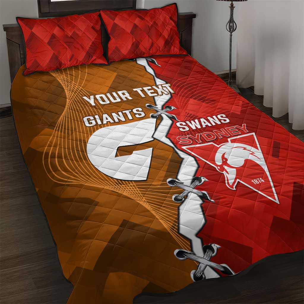Personalised Giants And Swans Football Quilt Bed Set Dynamic Style