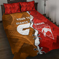 Personalised Giants And Swans Football Quilt Bed Set Dynamic Style