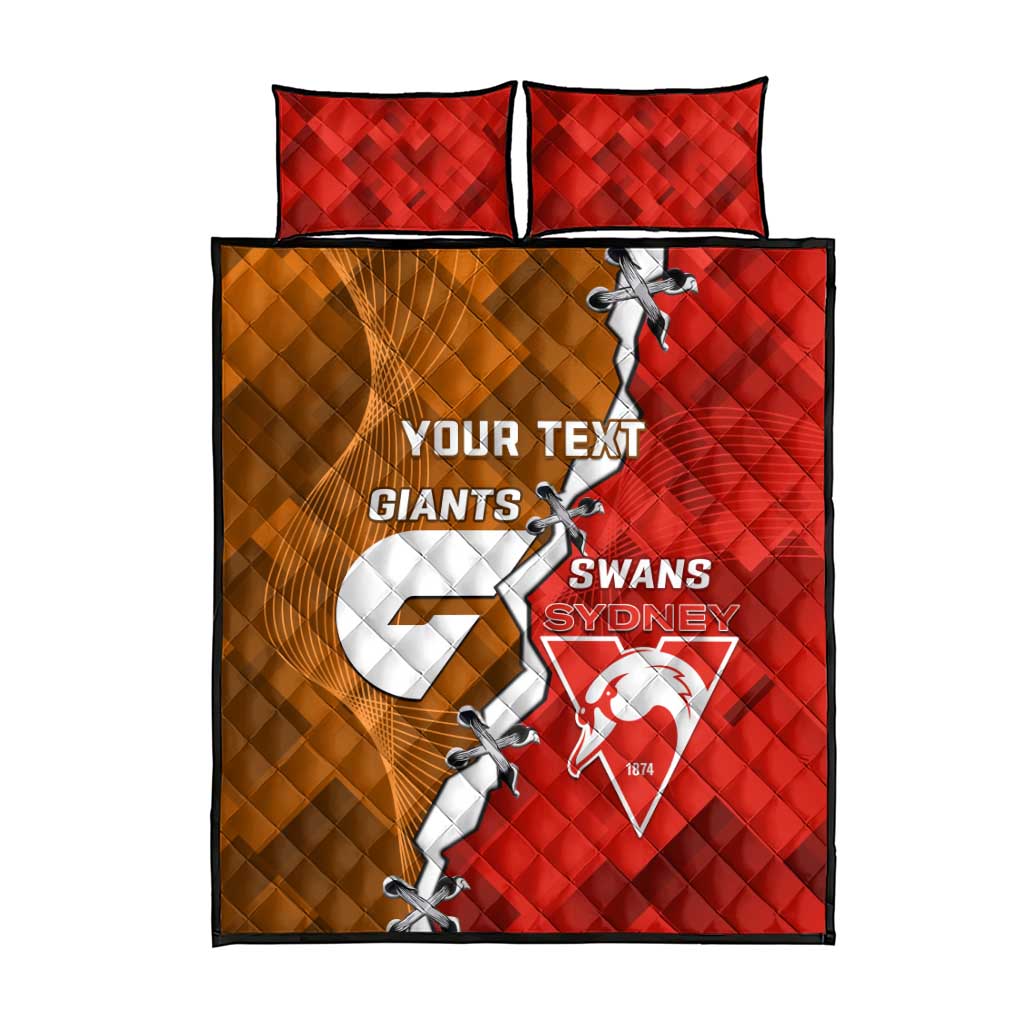 Personalised Giants And Swans Football Quilt Bed Set Dynamic Style