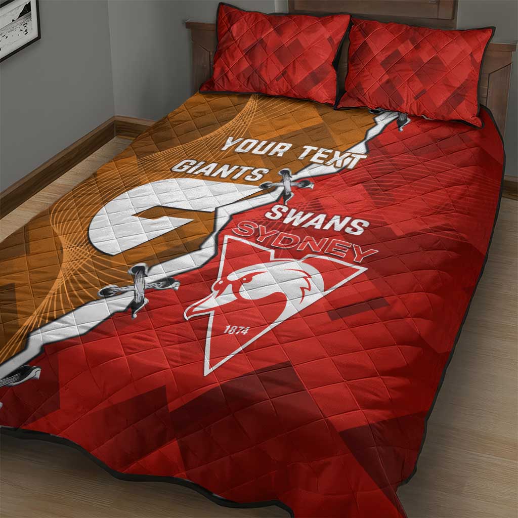 Personalised Giants And Swans Football Quilt Bed Set Dynamic Style