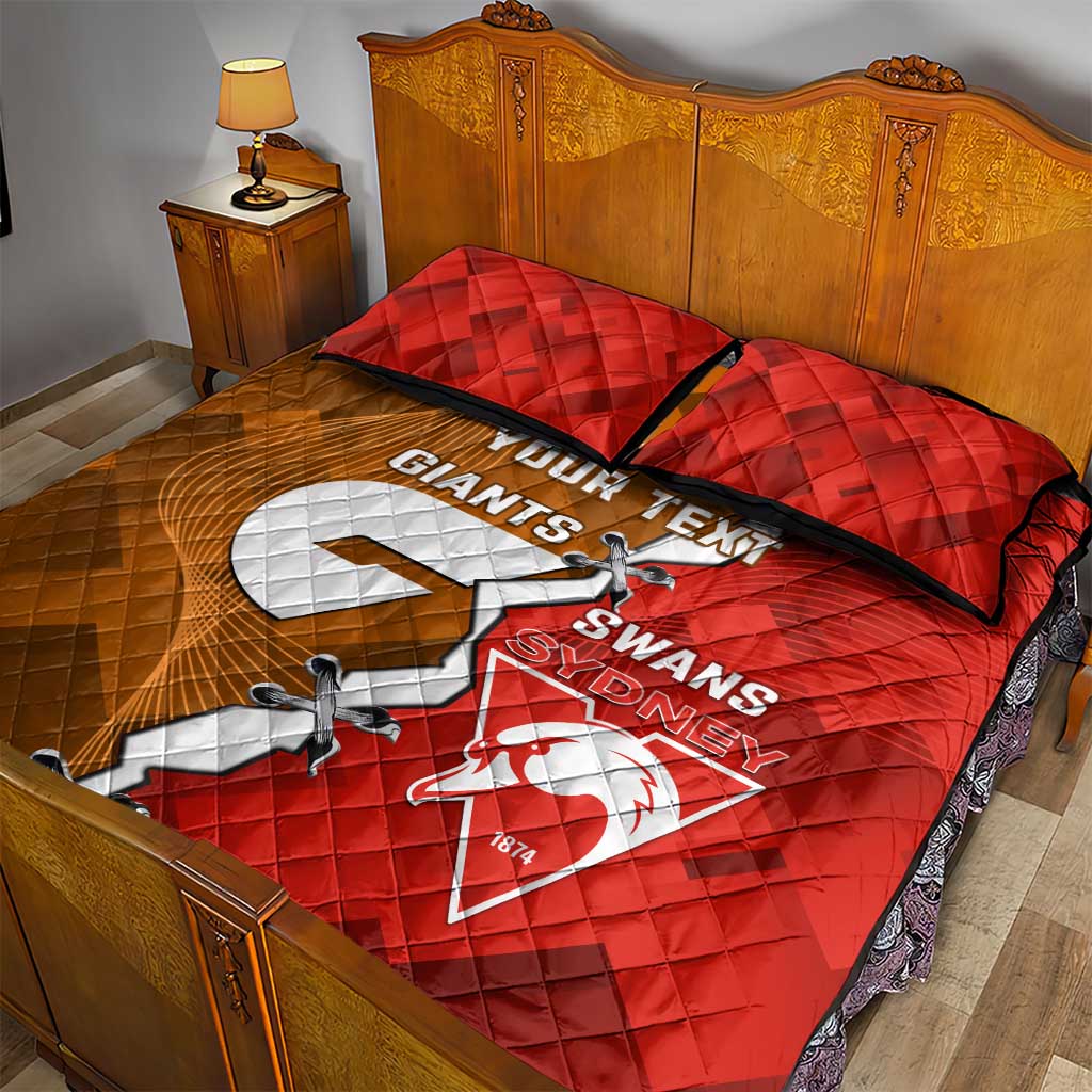 Personalised Giants And Swans Football Quilt Bed Set Dynamic Style