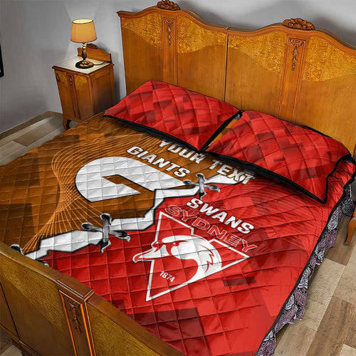 Personalised Giants And Swans Football Quilt Bed Set Dynamic Style