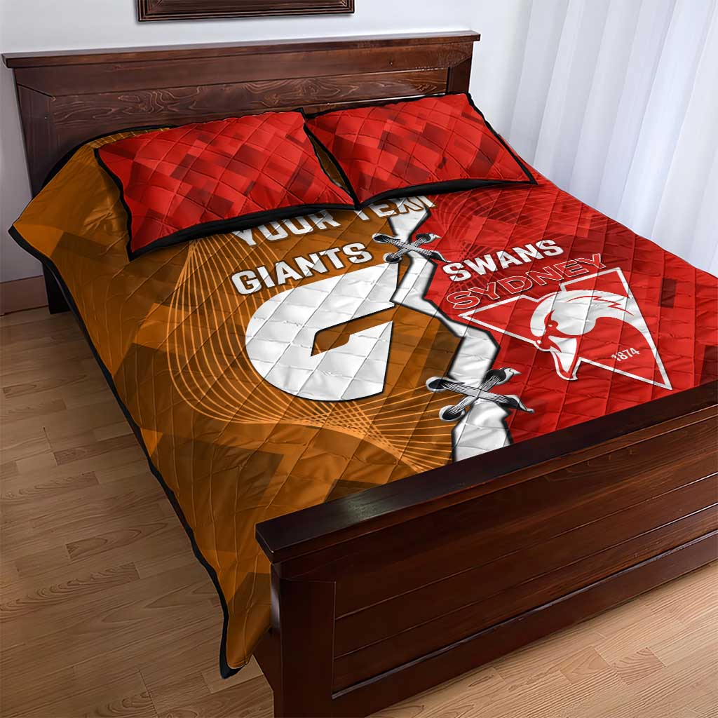 Personalised Giants And Swans Football Quilt Bed Set Dynamic Style