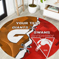 Personalised Giants And Swans Football Round Carpet Dynamic Style