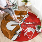 Personalised Giants And Swans Football Round Carpet Dynamic Style